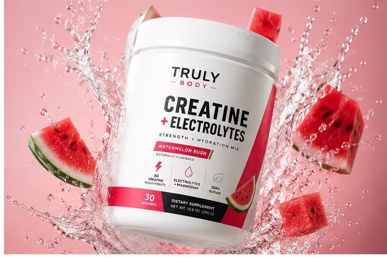 Truly Body Creatine + Electrolytes, Watermelon Rush — 30-serving tub